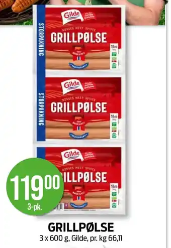 Kiwi GILDE Grillpølse tilbud