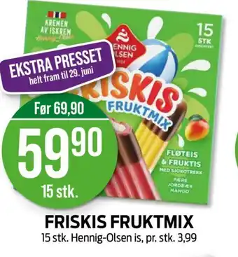 Kiwi HENNIG-OLSEN Friskis fruktmix tilbud