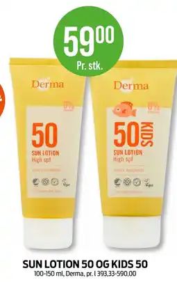 Kiwi DERMA Sun lotion 50 og kids 50 tilbud