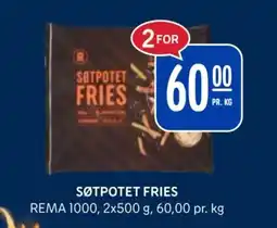 Rema 1000 Søtpotet fries tilbud