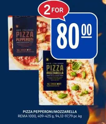 Rema 1000 Pizza pepperoni/mozzarella tilbud