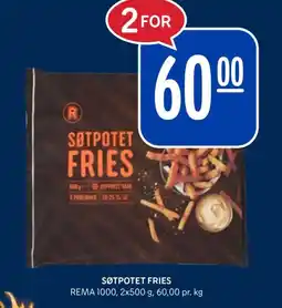 Rema 1000 Søtpotet fries tilbud
