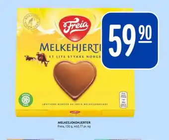 Rema 1000 FREIA Melkesjokohjerter tilbud