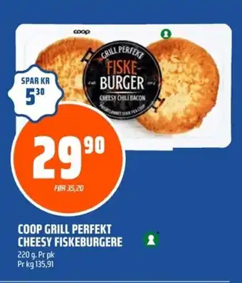 Coop Obs COOP Grill perfekt cheesy fiskeburgere tilbud