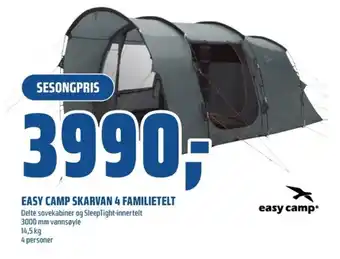 Coop Obs EASY CAMP Skarvan 4 familietelt tilbud