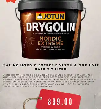 Montér Maling nordic extreme vindu & dør hvit base tilbud