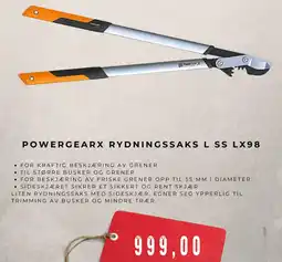 Montér Powergearx rydningssaks l ss lx98 tilbud