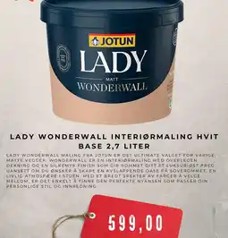 Montér Lady wonderwall interiørmaling hvit base tilbud