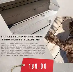 Montér Terrassebord impregnert furu klasse 1 21x95 mm tilbud