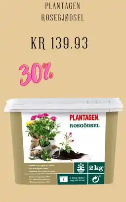 Plantasjen Plantagen rosegjødsel tilbud