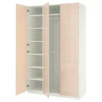IKEA Pax / fardal Garderobekombinasjon, hvit/høyglans lys oransje, 150x60x236 cm tilbud