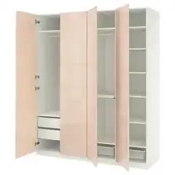 IKEA Pax / fardal Garderobekombinasjon, hvit/høyglans lys oransje, 200x60x236 cm tilbud