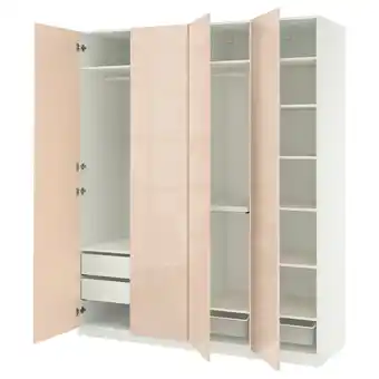 IKEA Pax / fardal Garderobekombinasjon, hvit/høyglans lys oransje, 200x60x236 cm tilbud