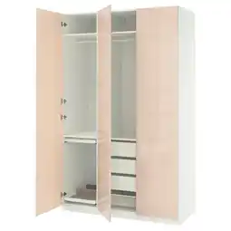 IKEA Pax / fardal Garderobekombinasjon, hvit/høyglans lys oransje, 150x60x236 cm tilbud