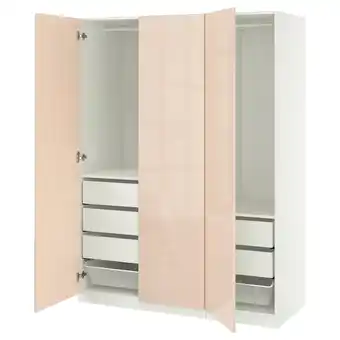 IKEA Pax / fardal Garderobekombinasjon, hvit/høyglans lys oransje, 150x60x201 cm tilbud