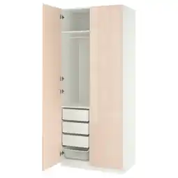 IKEA Pax / fardal Garderobekombinasjon, hvit/høyglans lys oransje, 100x60x236 cm tilbud