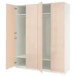 IKEA Pax / fardal Garderobekombinasjon, hvit/høyglans lys oransje, 200x60x236 cm tilbud