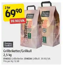 Jula Burns& Barkles. Grillbriketter/Grillkull tilbud