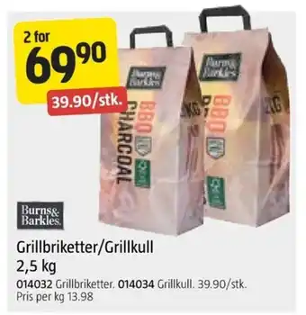 Jula Burns& Barkles. Grillbriketter/Grillkull tilbud