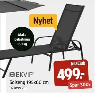 Jula EKVIP Solseng tilbud