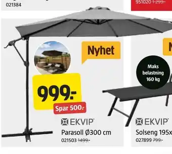 Jula EKVIP Parasoll tilbud