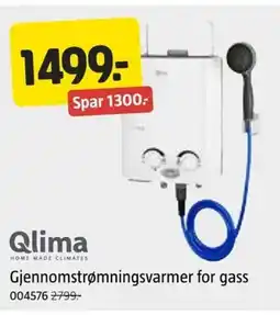 Jula Qlima Gjennomstrømningsvarmer for gass tilbud