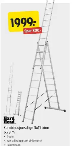 Jula Hard Head Kombinasjonsstige 3x11 trinn 6,78 m tilbud