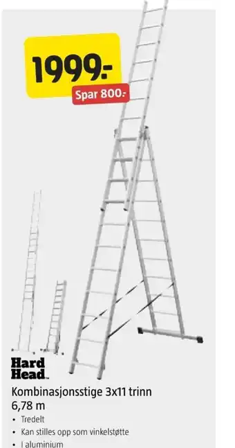 Jula Hard Head Kombinasjonsstige 3x11 trinn 6,78 m tilbud
