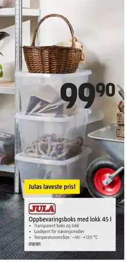 Jula JULA Oppbevaringsboks med lokk tilbud