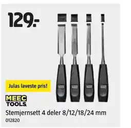 Jula MEEC TOOLS Stemjernsett 4 deler 8/12/18/24 mm tilbud