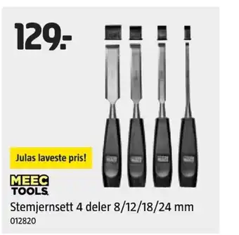 Jula MEEC TOOLS Stemjernsett 4 deler 8/12/18/24 mm tilbud
