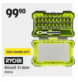 Jula RYOBI Bitssett 31 deler tilbud