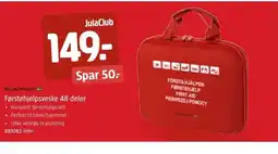 Jula BLUEWEAR Førstehjelpsveske 48 deler tilbud