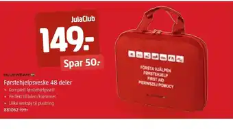 Jula BLUEWEAR Førstehjelpsveske 48 deler tilbud