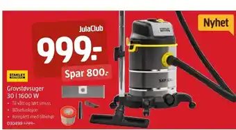 Jula Grovstøvsuger Til vått og tørt smuss Blåsefunksjon tilbud