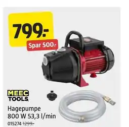 Jula MEEC TOOLS Hagepumpe 800 W 53,3 l/min tilbud