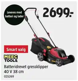 Jula MEEC TOOLS. Batteridrevet gressklipper 40 V tilbud