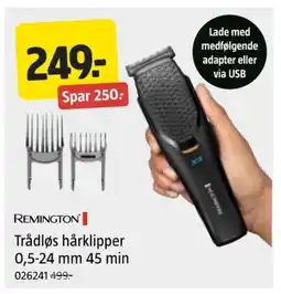 Jula REMINGTON Trådløs hårklipper 0,5-24 mm 45 min tilbud