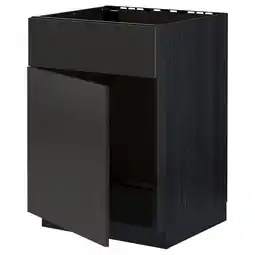 IKEA Metod Benkeskap f oppvaskkum dør/front, svart/nickebo matt antrasitt, 60x60 cm tilbud