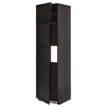 IKEA Metod Høyskap f kjøleskap/fryser 2 dører, svart/lerhyttan svartbeiset, 60x60x220 cm tilbud