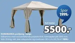 JYSK NORDMARKA paviljong - beige tilbud