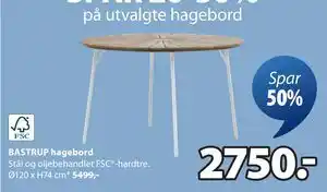 JYSK BASTRUP hagebord tilbud