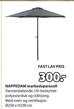 JYSK NAPPEDAM markedsparasoll tilbud