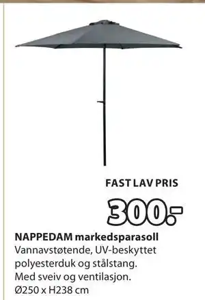 JYSK NAPPEDAM markedsparasoll tilbud