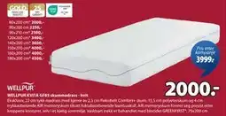 JYSK WELLPUR KVITA GF85 skummadrass - hvit tilbud