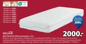 JYSK WELLPUR KVITA GF85 skummadrass - hvit tilbud