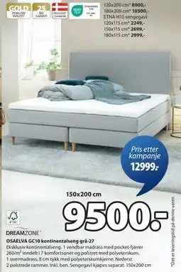 JYSK OSAELVA GC10 kontinentalseng grå-27 tilbud