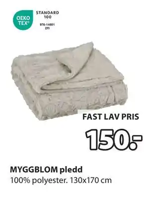 JYSK MYGGBLOM pledd tilbud