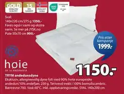JYSK TRYM andedunsdyne tilbud