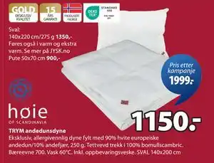 JYSK TRYM andedunsdyne tilbud